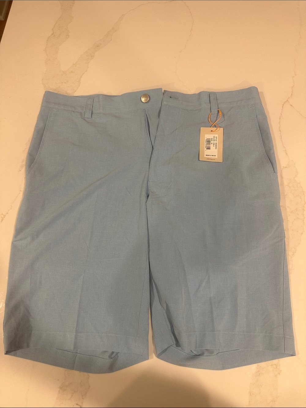 Peter Millar Light Blue Flat Front Shorts